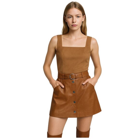 ZARA Camel Brown Sleeveless Top – S – NWOT - Picture 1 of 4